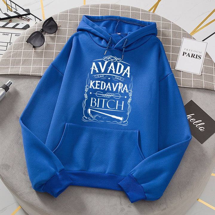 Damhoodie med kreativt grafiskt design Mirla-Eva Jonsson