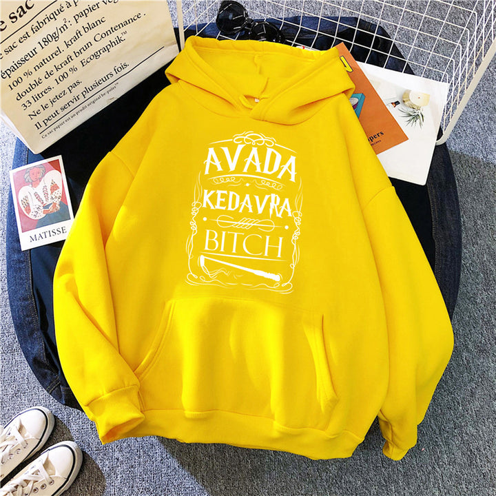 Damhoodie med kreativt grafiskt design Mirla-Eva Jonsson