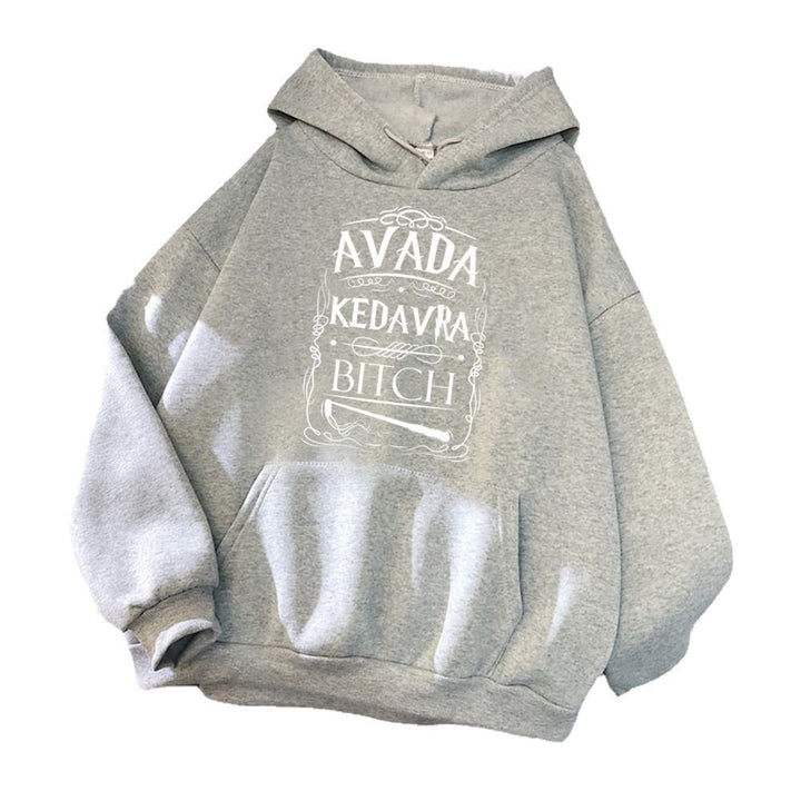 Damhoodie med kreativt grafiskt design Mirla-Eva Jonsson