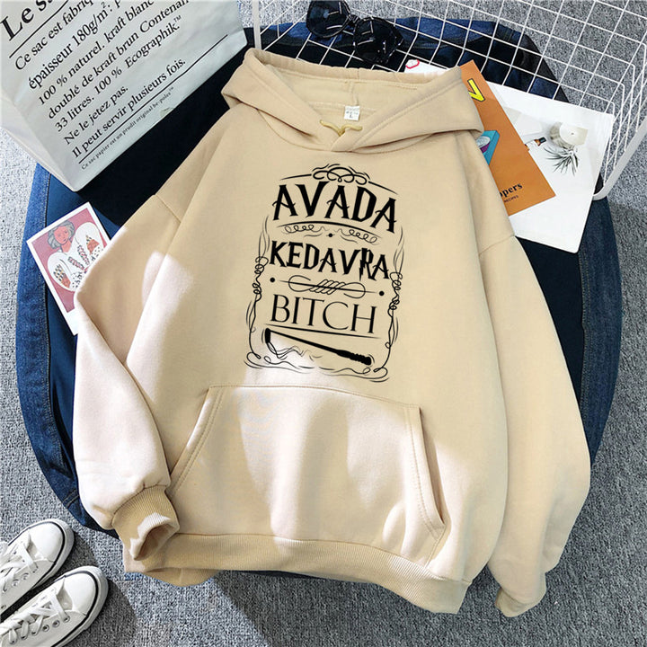Damhoodie med kreativt grafiskt design Mirla-Eva Jonsson
