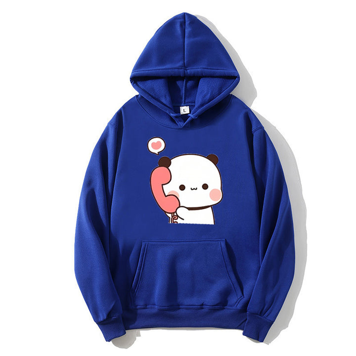 Damhoodie med lekfull design av panda Mirla-Eva Jonsson