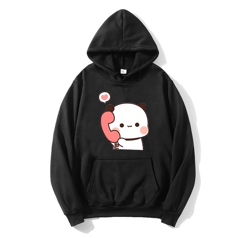 Damhoodie med lekfull design av panda Mirla-Eva Jonsson