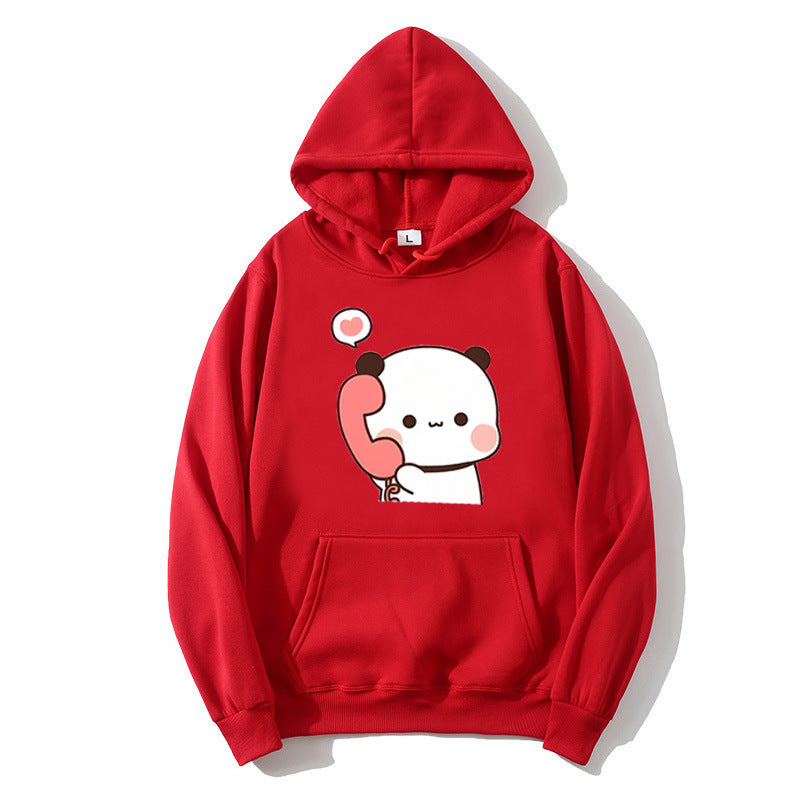 Damhoodie med lekfull design av panda Mirla-Eva Jonsson