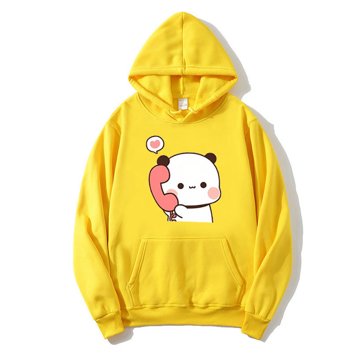 Damhoodie med lekfull design av panda Mirla-Eva Jonsson