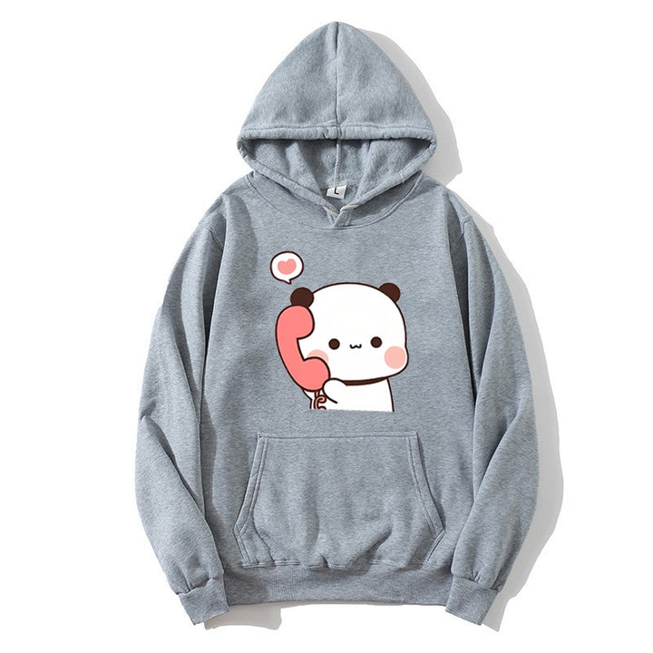 Damhoodie med lekfull design av panda Mirla-Eva Jonsson
