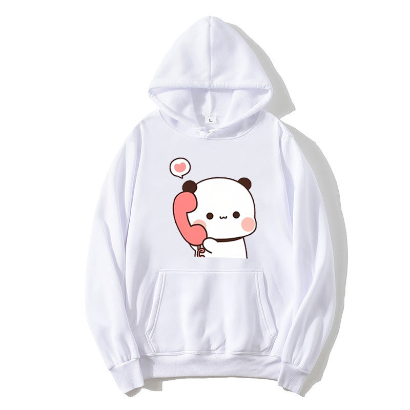 Damhoodie med lekfull design av panda Mirla-Eva Jonsson