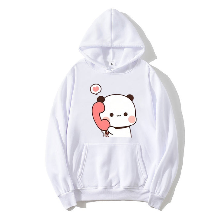 Damhoodie med lekfull design av panda Mirla-Eva Jonsson
