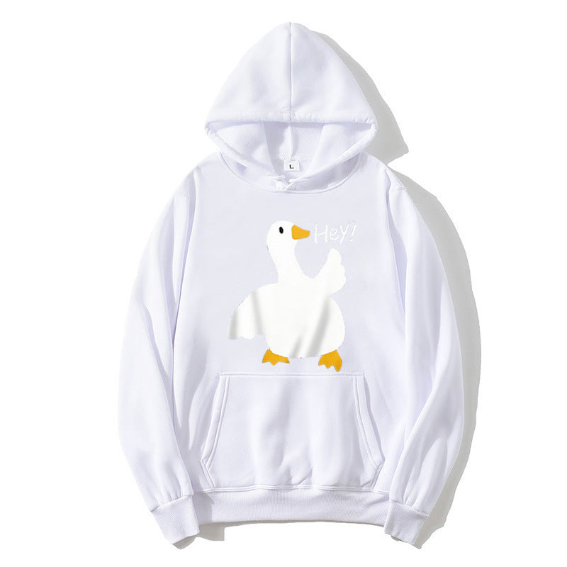 Damhoodie med lekfullt anka motiv Mirla-Eva Jonsson