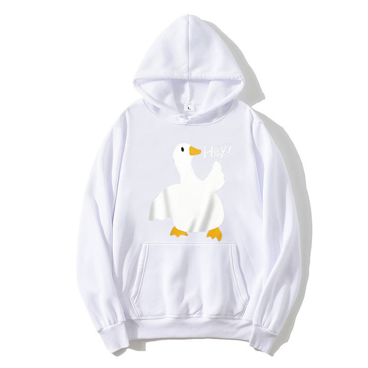 Damhoodie med lekfullt anka motiv Mirla-Eva Jonsson