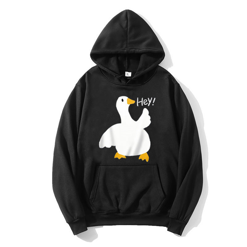 Damhoodie med lekfullt anka motiv Mirla-Eva Jonsson