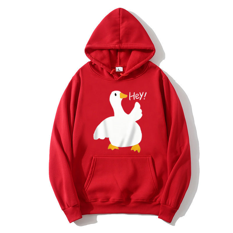 Damhoodie med lekfullt anka motiv Mirla-Eva Jonsson
