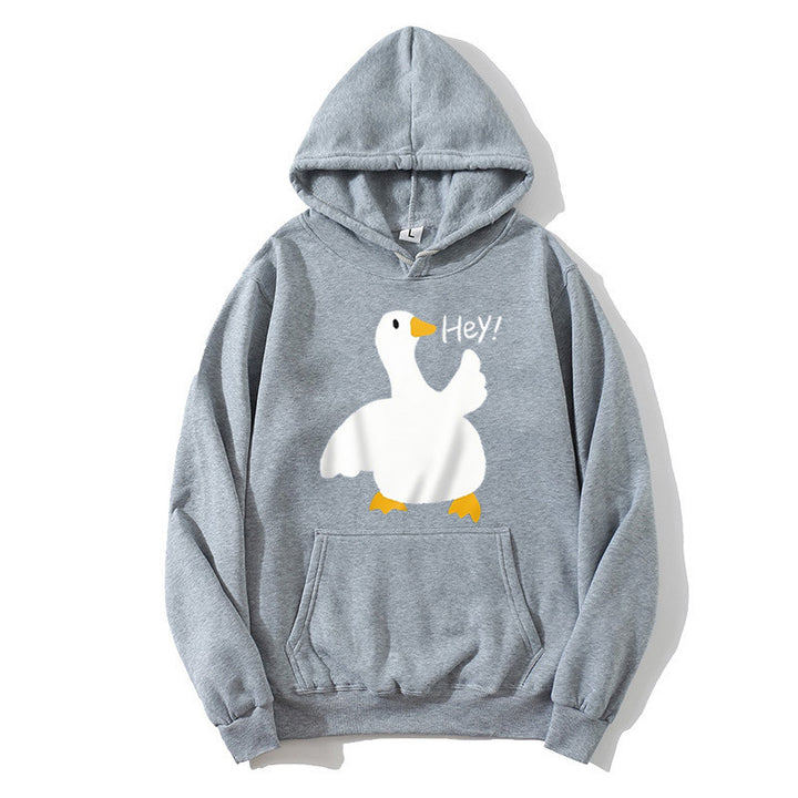 Damhoodie med lekfullt anka motiv Mirla-Eva Jonsson