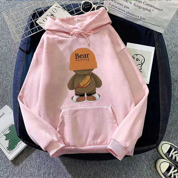 Damhoodie med lekfullt björndesign och högkvalitetsfleece Mirla-Eva Jonsson