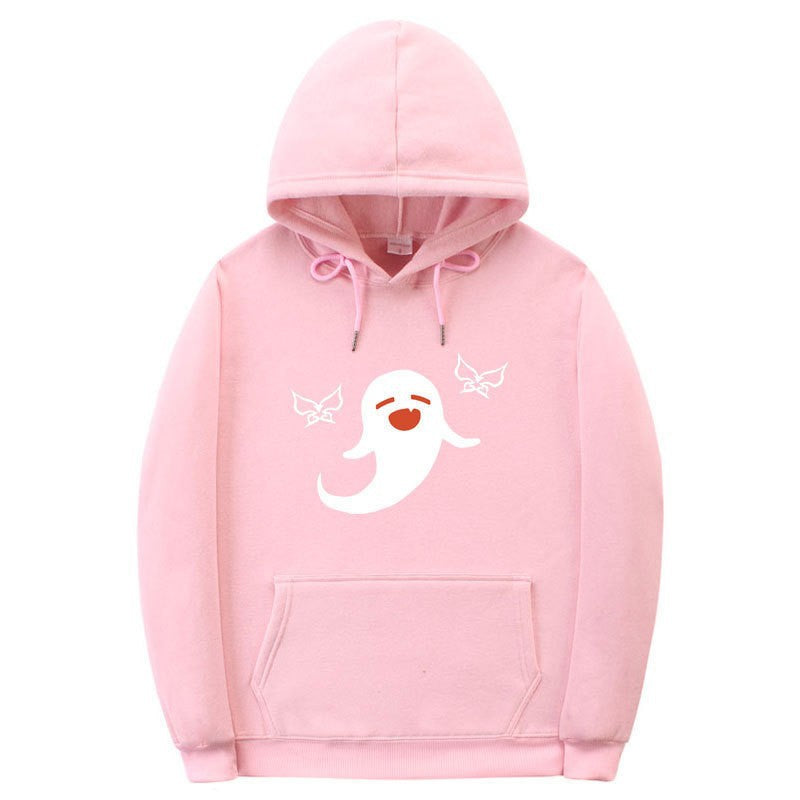 Damhoodie med lekfullt spökmotiv Mirla-Eva Jonsson