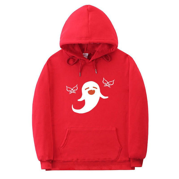 Damhoodie med lekfullt spökmotiv Mirla-Eva Jonsson