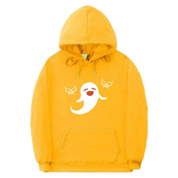 Damhoodie med lekfullt spökmotiv Mirla-Eva Jonsson