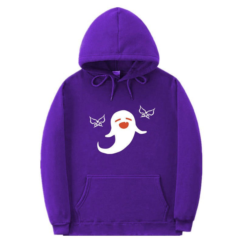 Damhoodie med lekfullt spökmotiv Mirla-Eva Jonsson