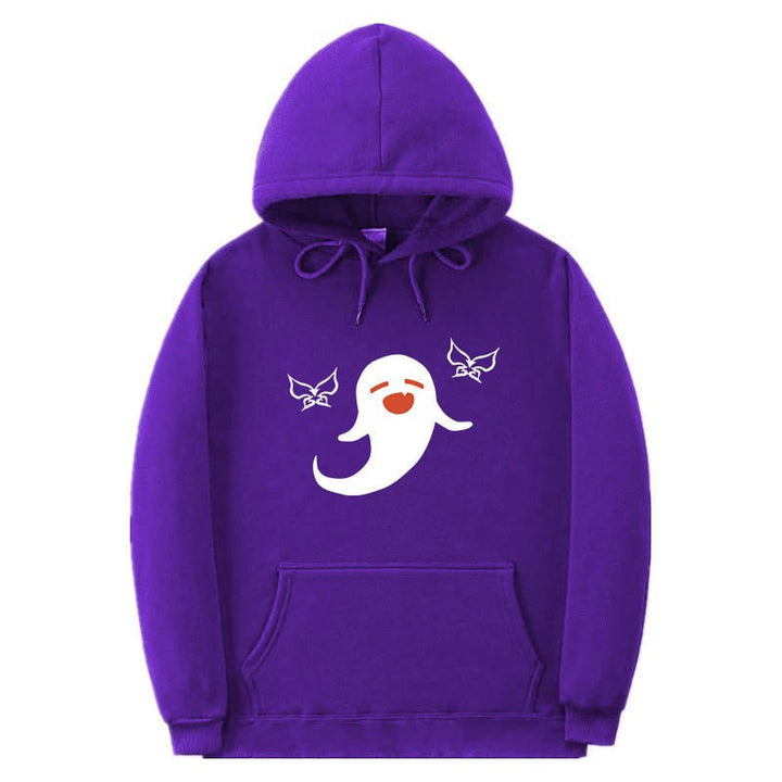 Damhoodie med lekfullt spökmotiv Mirla-Eva Jonsson