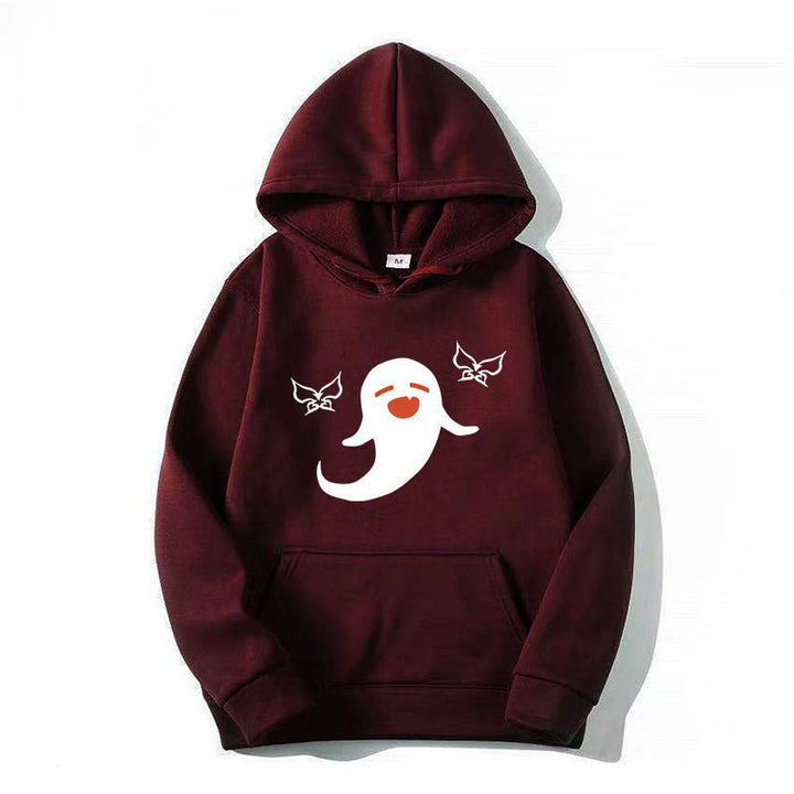 Damhoodie med lekfullt spökmotiv Mirla-Eva Jonsson