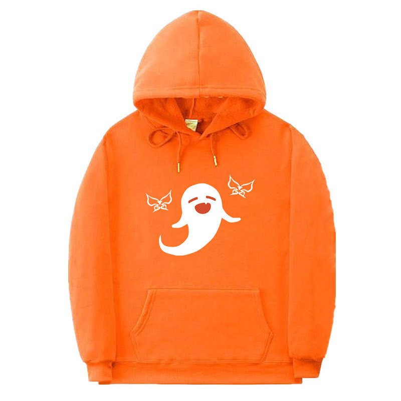 Damhoodie med lekfullt spökmotiv Mirla-Eva Jonsson