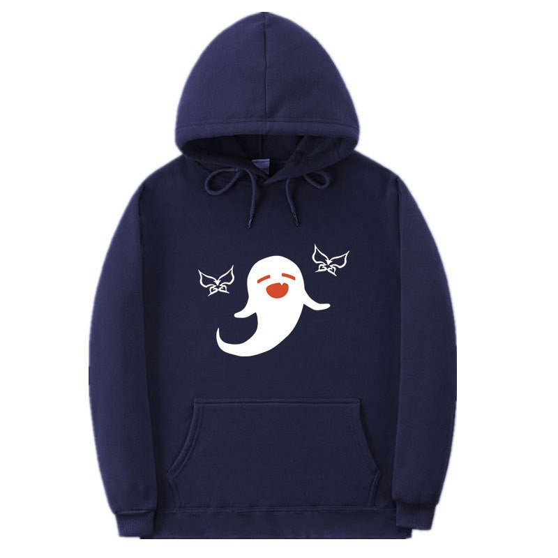 Damhoodie med lekfullt spökmotiv Mirla-Eva Jonsson