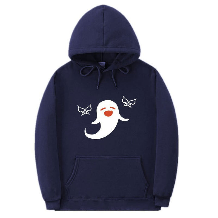 Damhoodie med lekfullt spökmotiv Mirla-Eva Jonsson