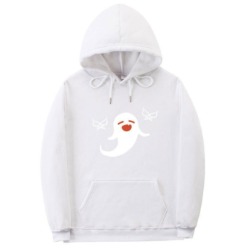 Damhoodie med lekfullt spökmotiv Mirla-Eva Jonsson