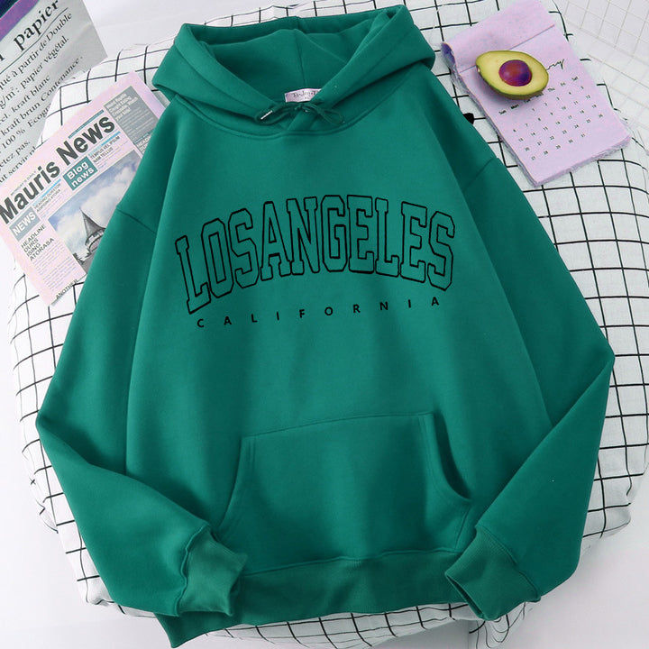 Damhoodie med modern Los Angeles-tryck och lös passform Mirla-Eva Jonsson