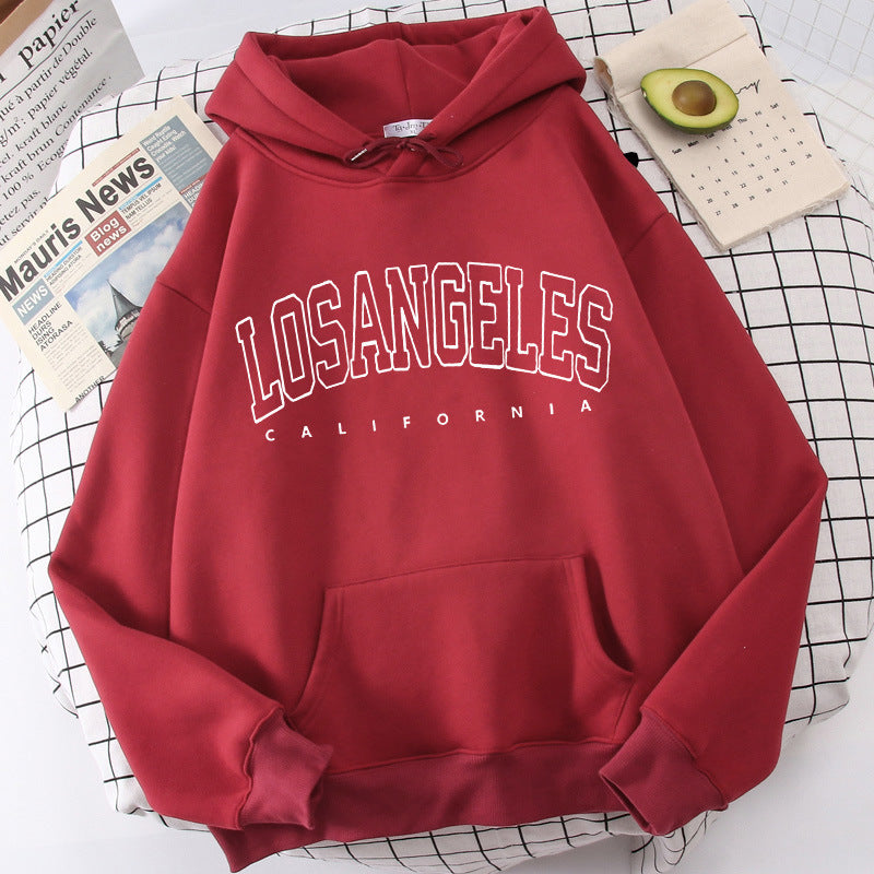 Damhoodie med modern Los Angeles-tryck och lös passform Mirla-Eva Jonsson