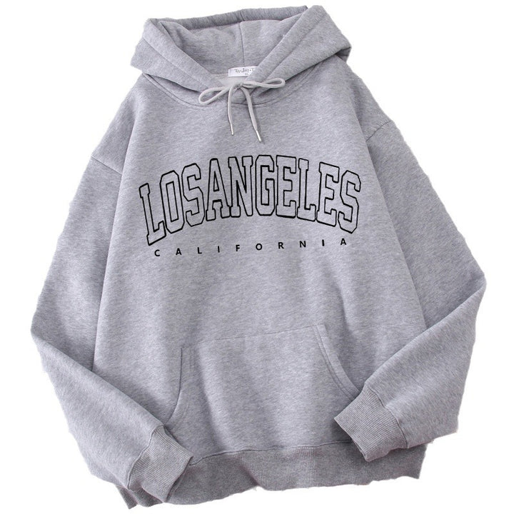 Damhoodie med modern Los Angeles-tryck och lös passform Mirla-Eva Jonsson