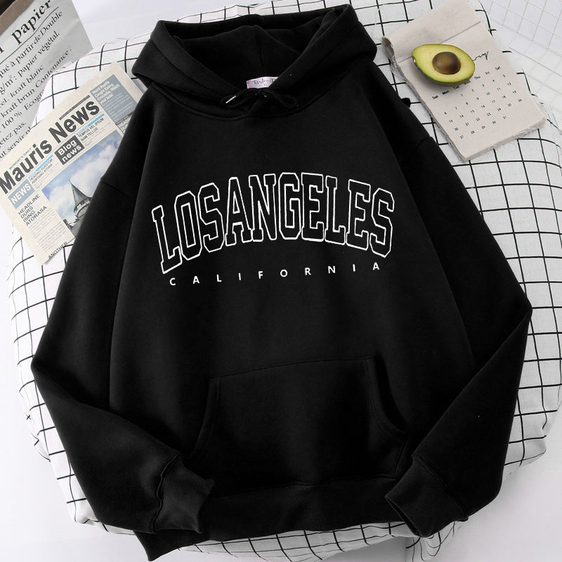 Damhoodie med modern Los Angeles-tryck och lös passform Mirla-Eva Jonsson
