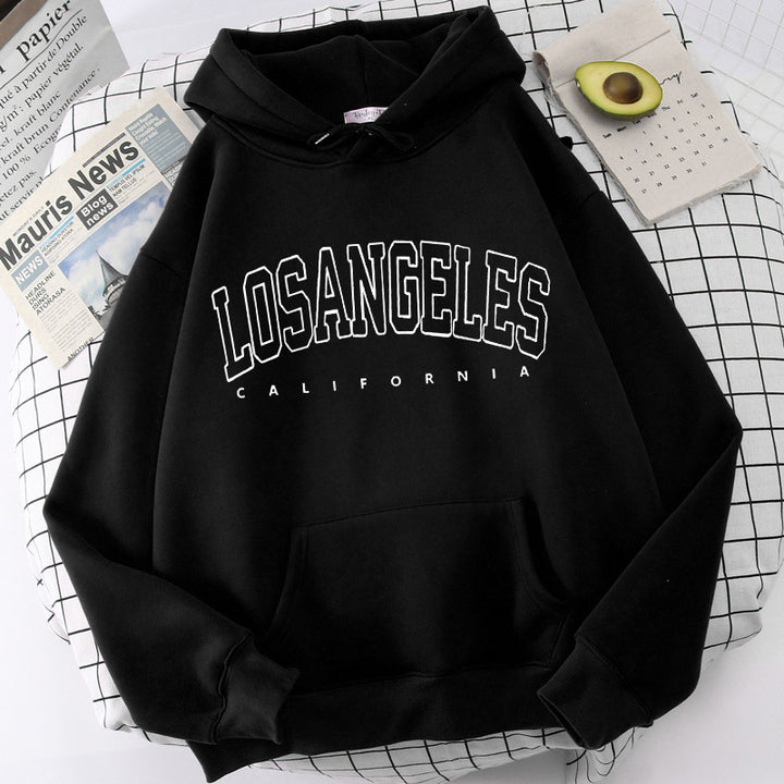 Damhoodie med modern Los Angeles-tryck och lös passform Mirla-Eva Jonsson