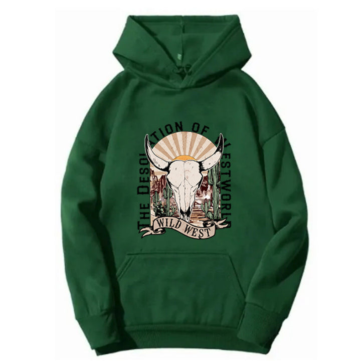 Damhoodie med nostalgisk Wild West-design Mirla-Eva Jonsson