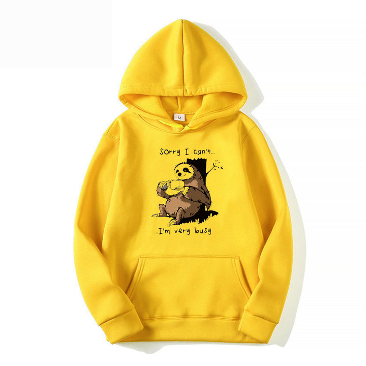 Damhoodie med söt djurmotiv och lekfull slogan Mirla-Eva Jonsson