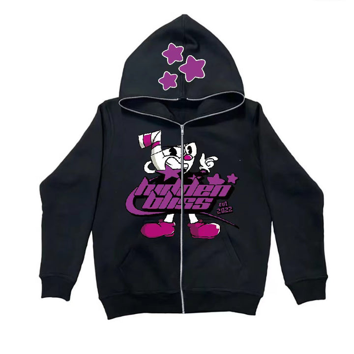 Damhoodie med spännande grafisk design Mirla-Eva Jonsson