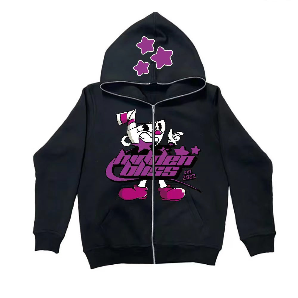 Damhoodie med spännande grafisk design Mirla-Eva Jonsson