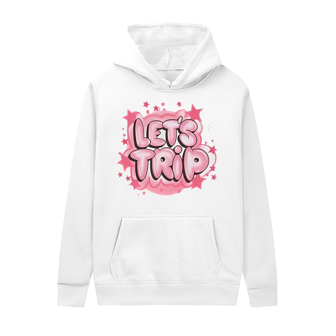 Damhoodie med stiligt graffit tryck och bekväm passform Mirla-Eva Jonsson
