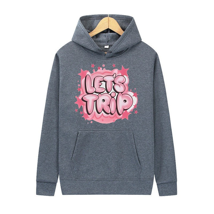 Damhoodie med stiligt graffit tryck och bekväm passform Mirla-Eva Jonsson