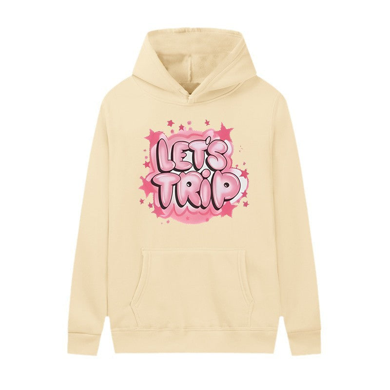 Damhoodie med stiligt graffit tryck och bekväm passform Mirla-Eva Jonsson