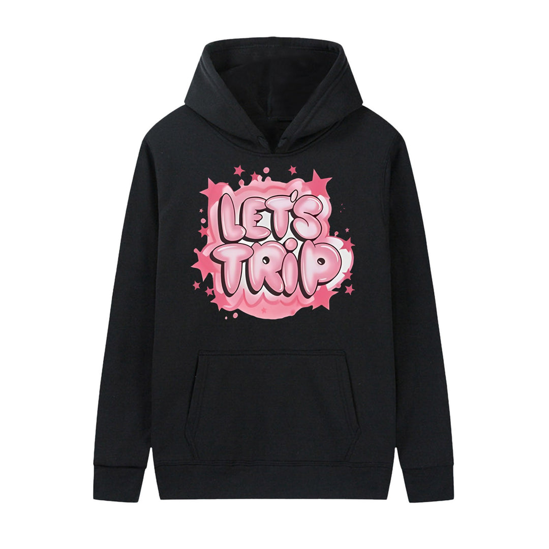 Damhoodie med stiligt graffit tryck och bekväm passform Mirla-Eva Jonsson