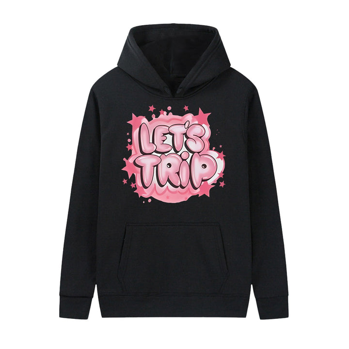 Damhoodie med stiligt graffit tryck och bekväm passform Mirla-Eva Jonsson