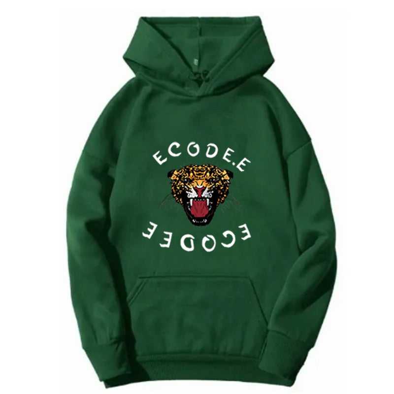 Damhoodie med tigerliknande grafisk design Mirla-Eva Jonsson