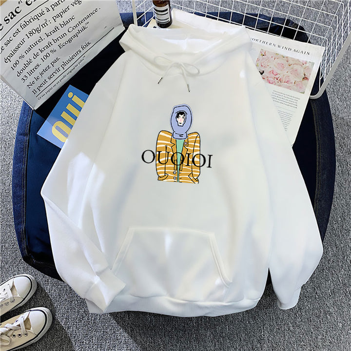 Damhoodie med unikt tecknad design Mirla-Eva Jonsson