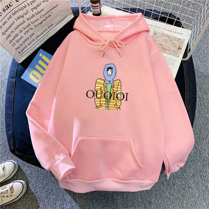 Damhoodie med unikt tecknad design Mirla-Eva Jonsson