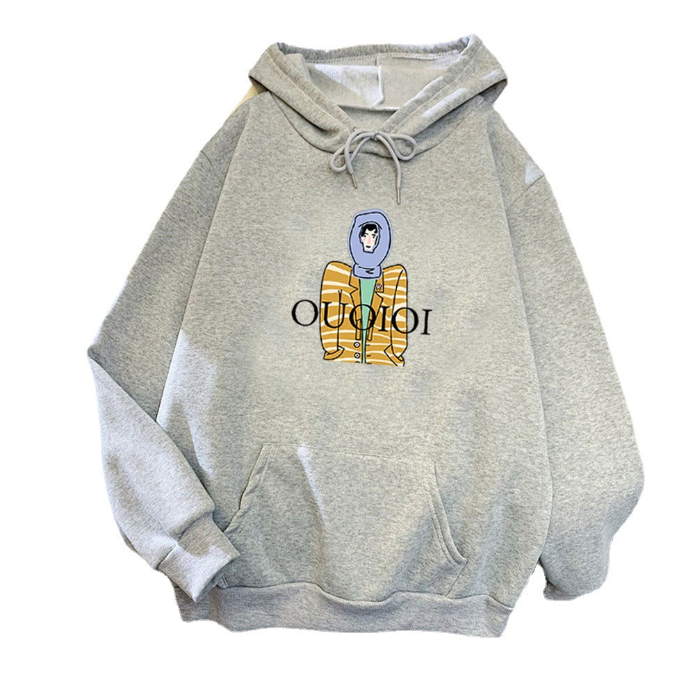 Damhoodie med unikt tecknad design Mirla-Eva Jonsson