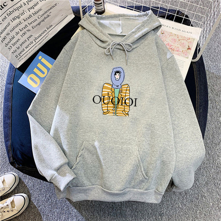 Damhoodie med unikt tecknad design Mirla-Eva Jonsson