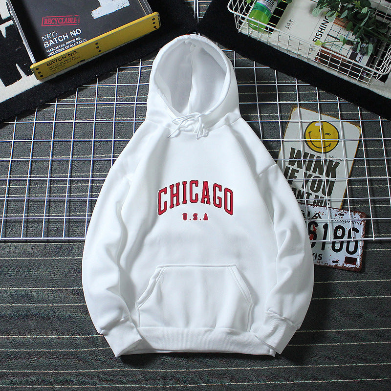 Damhoodie med urban Chicago-tryck Mirla-Eva Jonsson