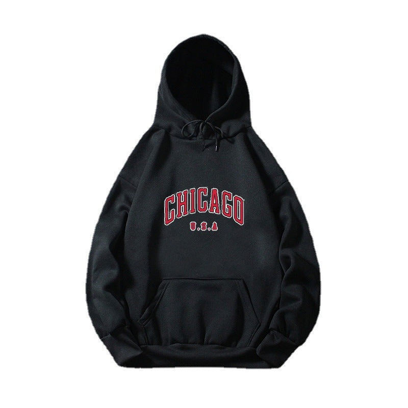 Damhoodie med urban Chicago-tryck Mirla-Eva Jonsson