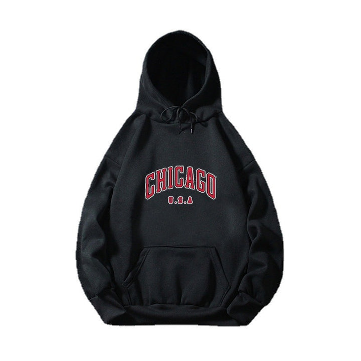 Damhoodie med urban Chicago-tryck Mirla-Eva Jonsson