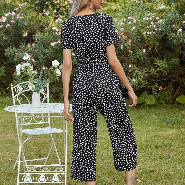 Damin jumpsuit med knäppt halsringning och midjebälte Eva Jonsson-Eva Jonsson